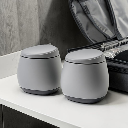 Vorty Portable Toilet Stool for Travel - Lightweight Detachable Squatting Steps - Compact Design for Small Bathrooms, RVs & Vacations - Non-Slip Grey Potty Step