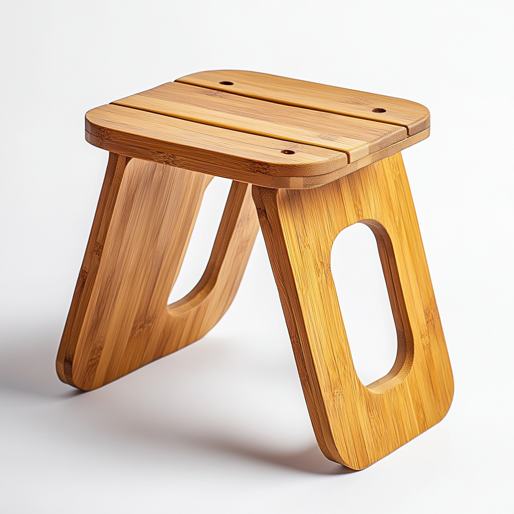 Vorty Bamboo Toilet Stool for Adults - 7 Inch Height Foldable Squatting Stool for Improved Digestion - Eco-Friendly Sustainable Wood Bathroom Potty Step